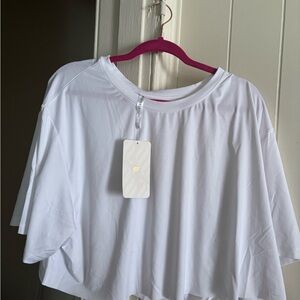 White Cropped Atheleisure Tee